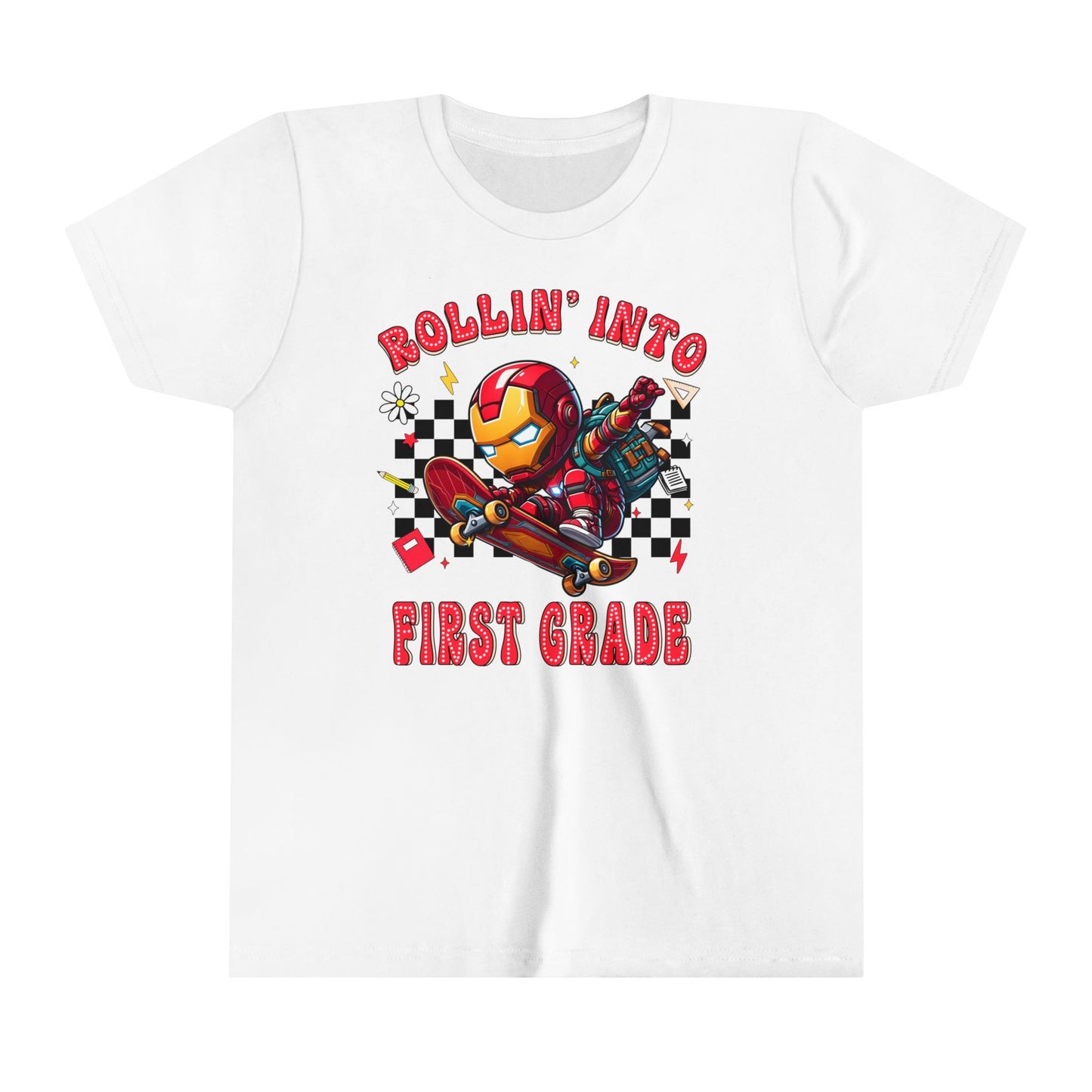 IRON MAN - Rollin' Into 1st Grade Youth Short Sleeve Tee
