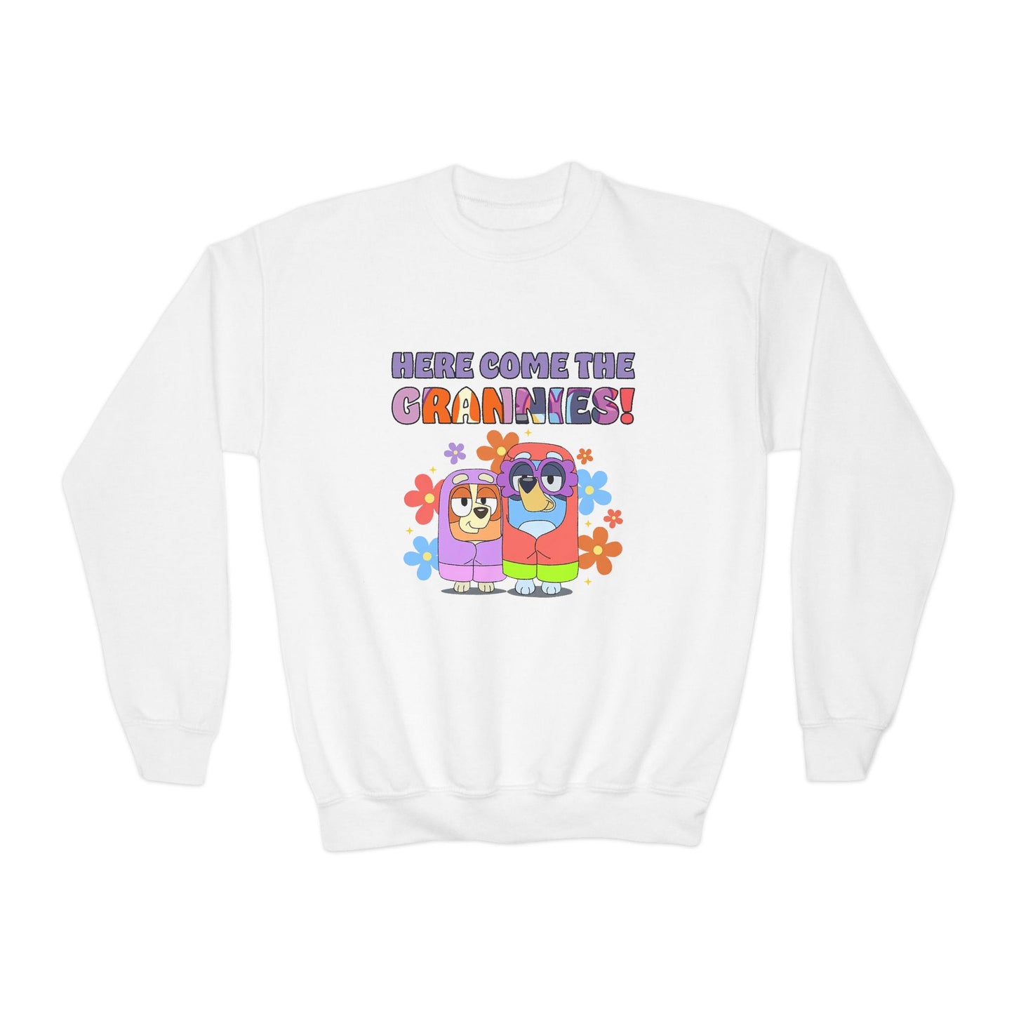 Here comes the grannies Youth Crewneck Sweatshirt