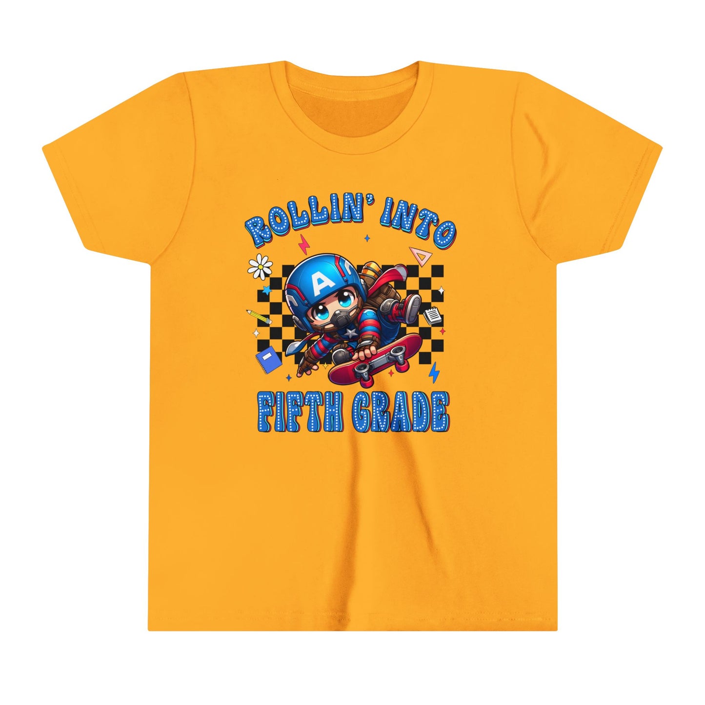 CAPTAIN AMERICA - Rollin' Into 5th Grade Youth Short Sleeve Tee