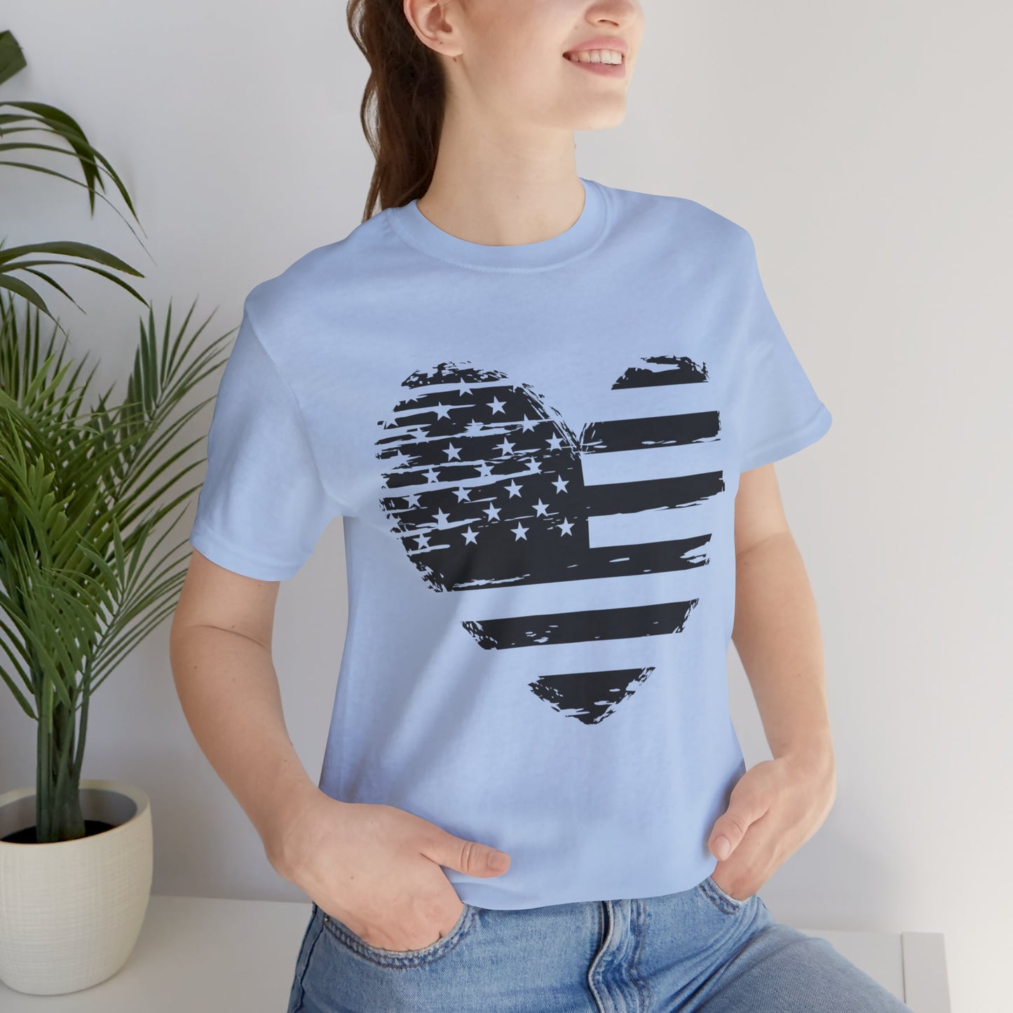 Heart flag Jersey Short Sleeve Tee