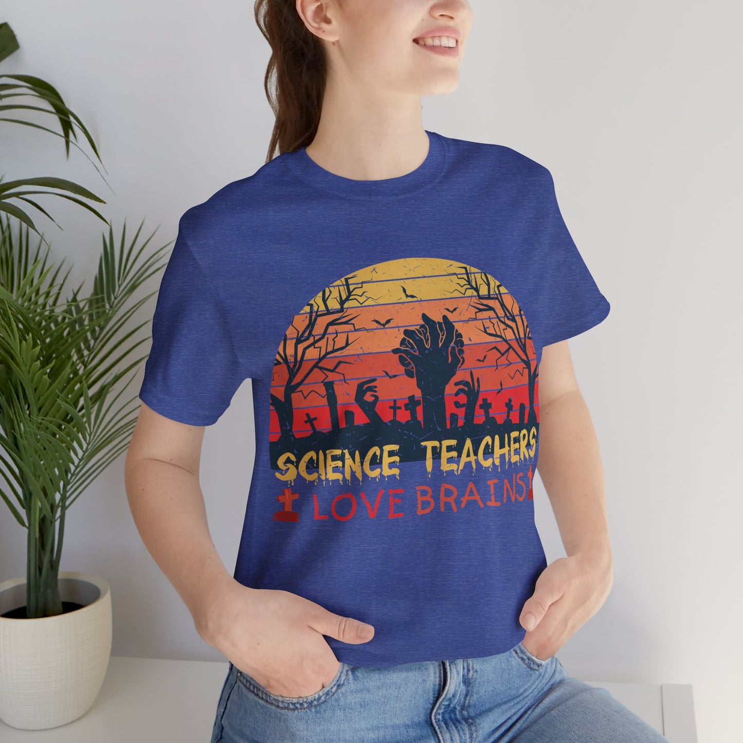 Science Teachers Love Brains Jersey Short Sleeve Tee