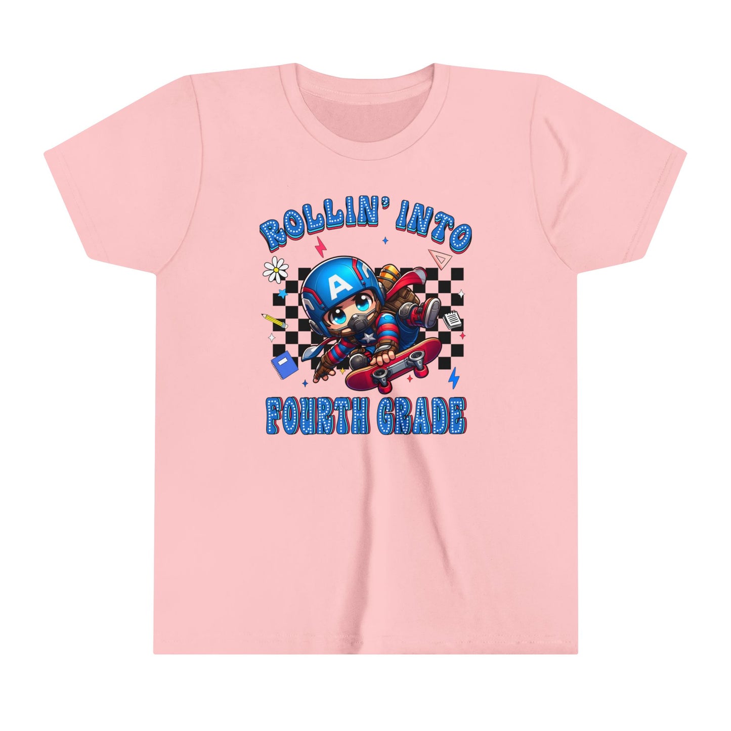 CAPTAIN AMERICA - Rollin' Into 4th Grade Youth Short Sleeve Tee