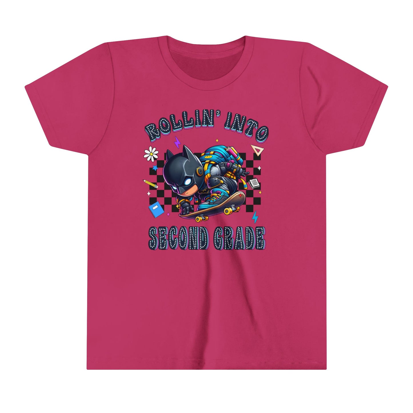 BATMAN - Rollin' Into 2nd Grade Youth Short Sleeve Tee