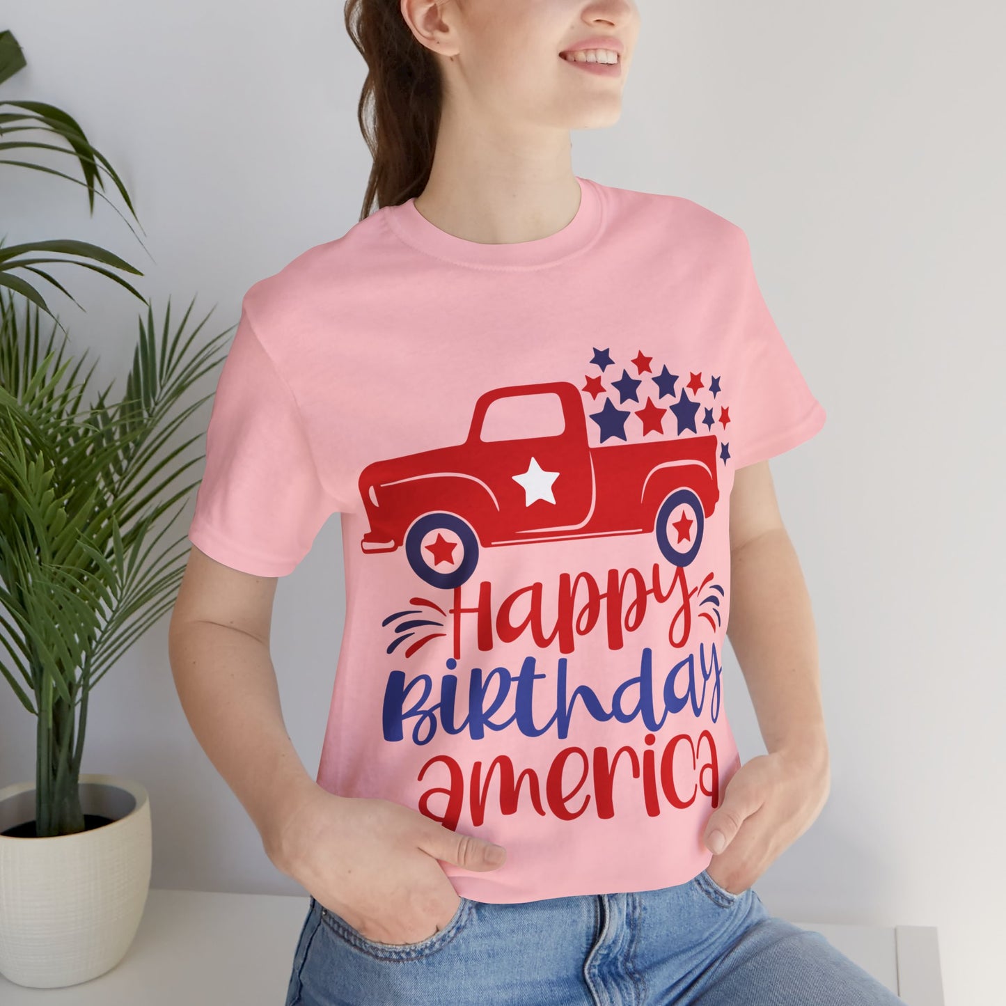 Happy Birthday America Jersey Short Sleeve Tee