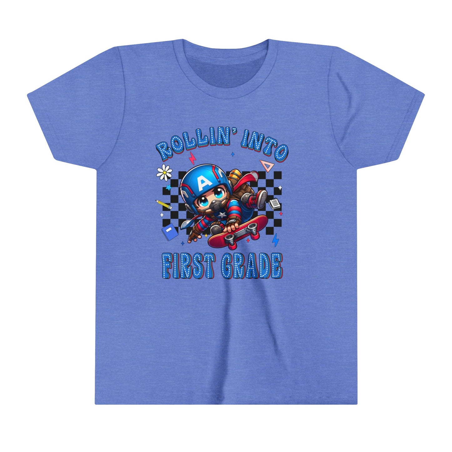 CAPTAIN AMERICA - Rollin' Into 1st Grade Youth Short Sleeve Tee