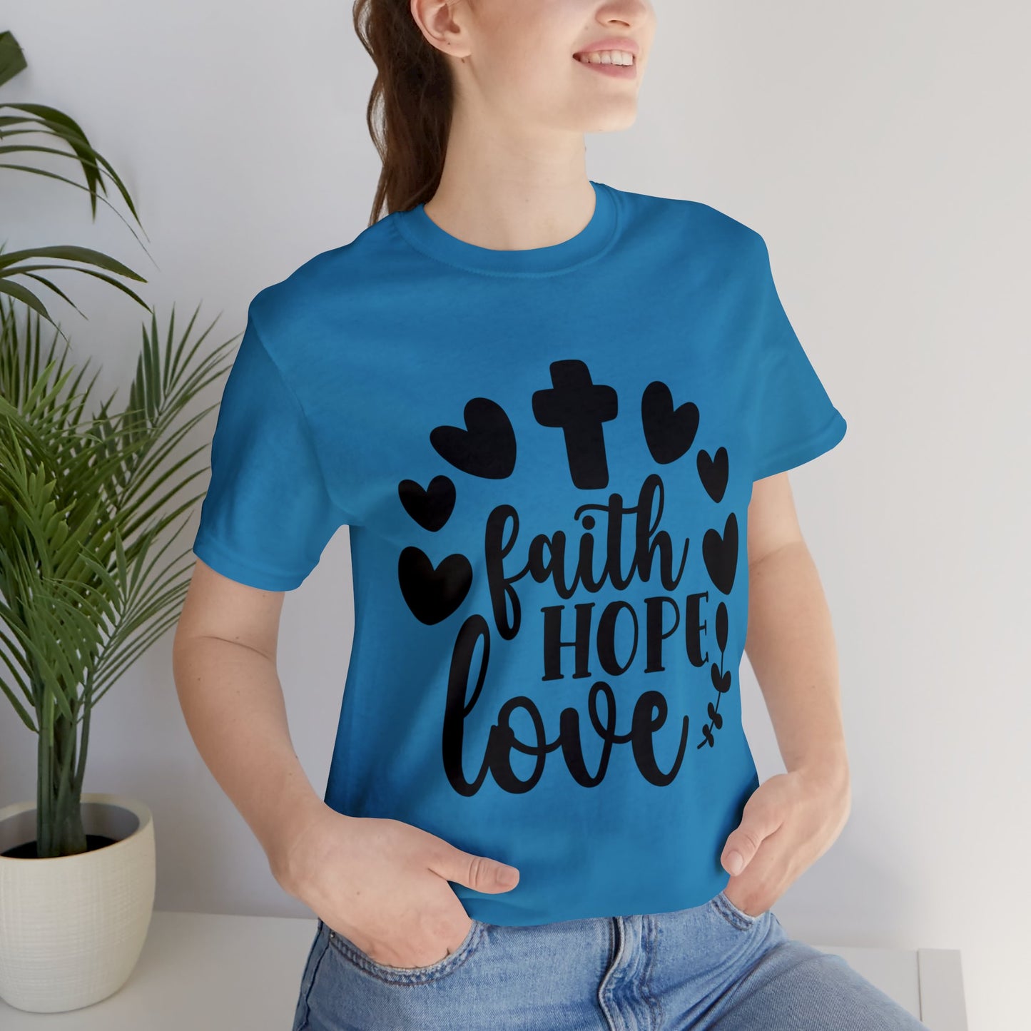 Faith Hope Love (front) Pray (back) Short Sleeve Tshirt