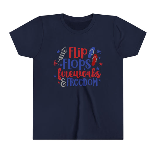 Flip Flops, Fireworks & Freedom Youth Short Sleeve Tee