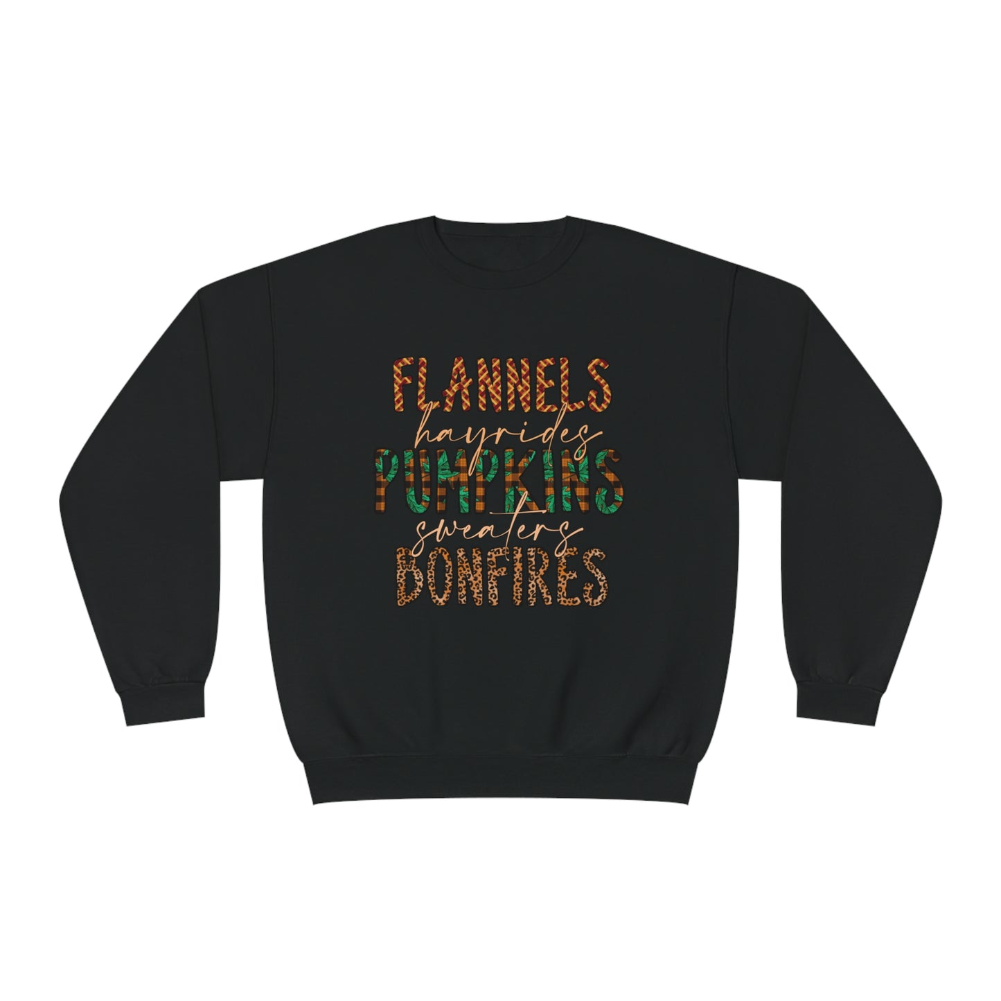 Flannels, Hayrides, Pumpkins, Sweaters, Bonfires Crewneck Sweatshirt