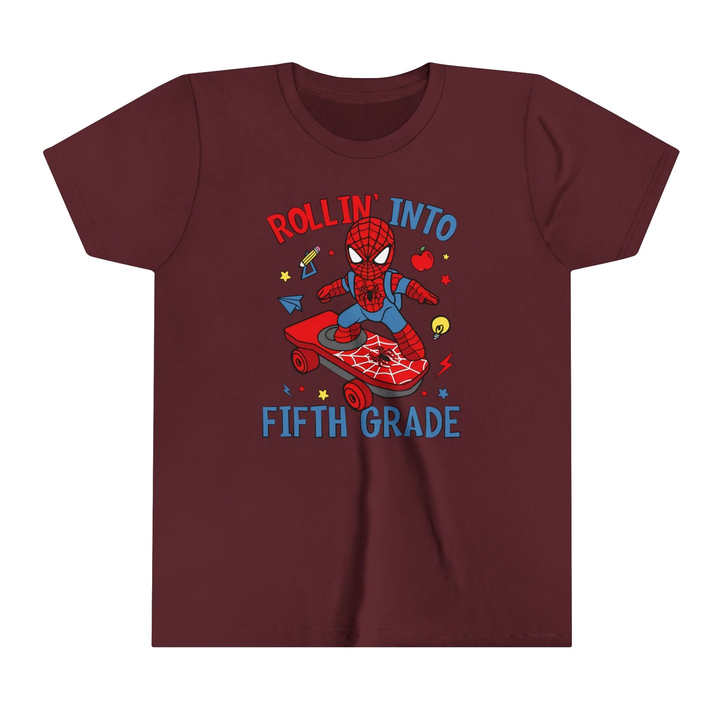 Rollin' Into 5th Grade Youth Short Sleeve Tee