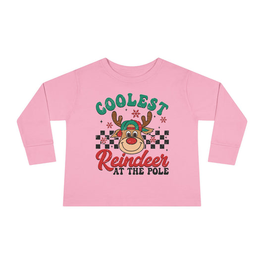 Coolest Reindeer at the Pole Toddler Long Sleeve Tee