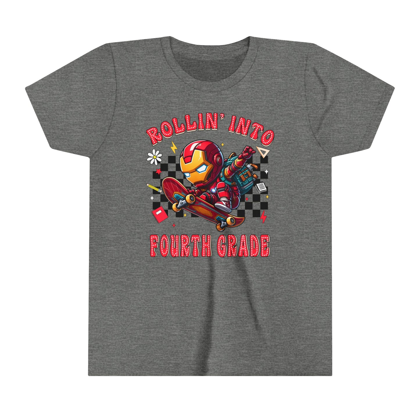 IRON MAN - Rollin' Into 4th Grade Youth Short Sleeve Tee