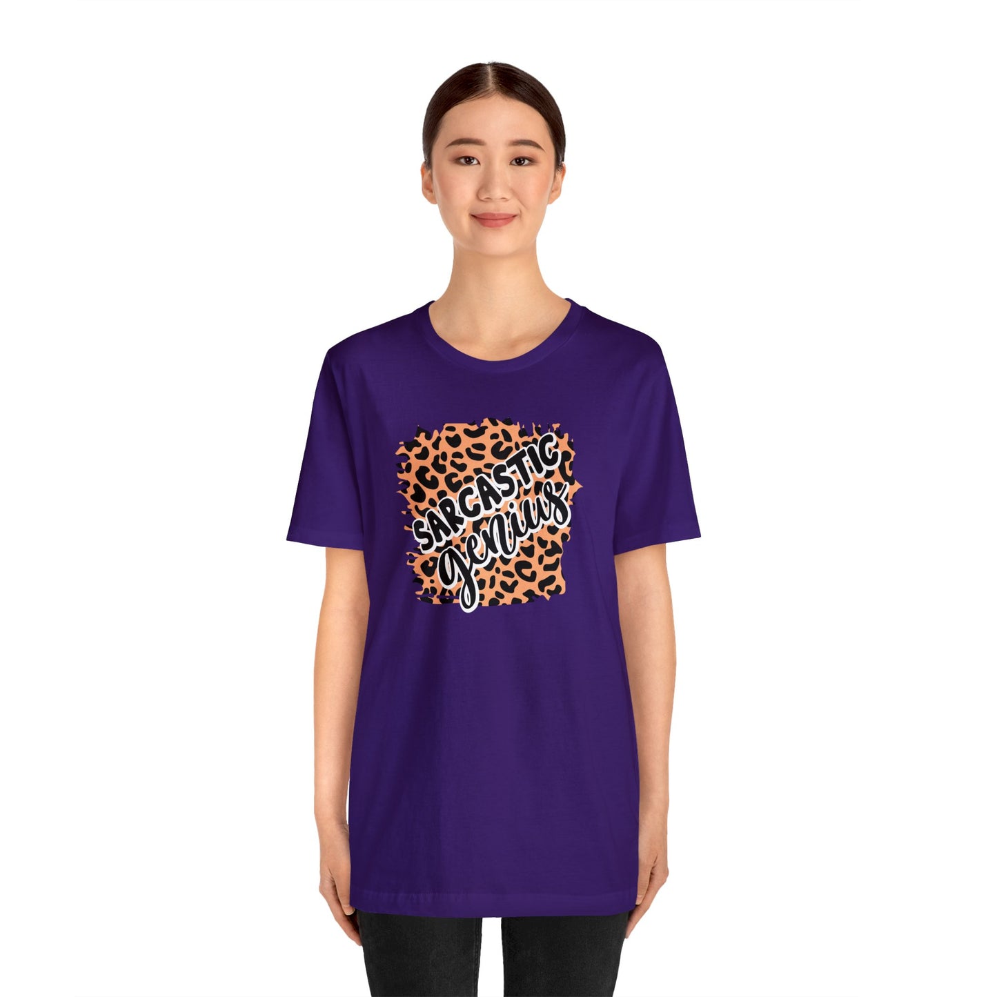 Sarcastic Genius leopard print short sleeve Tshirt