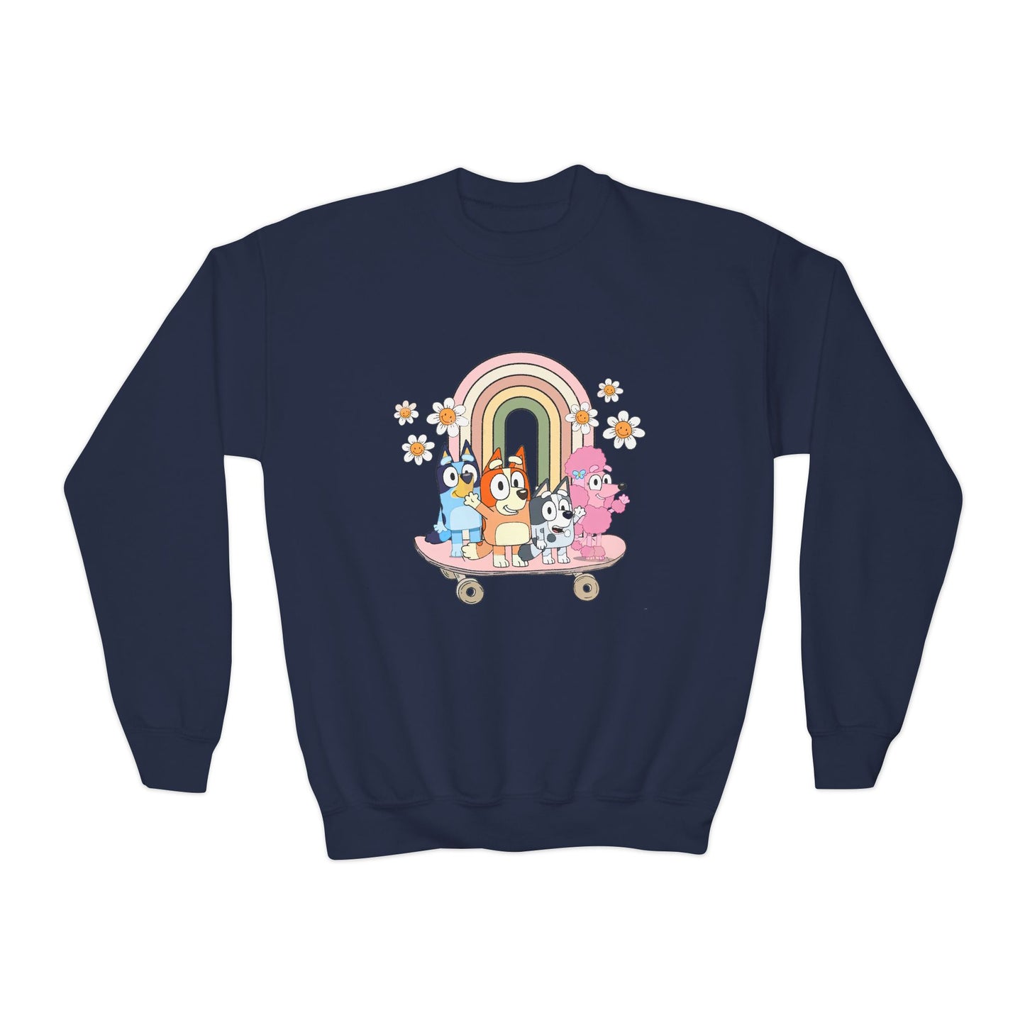Friends on skateboard Youth Crewneck Sweatshirt