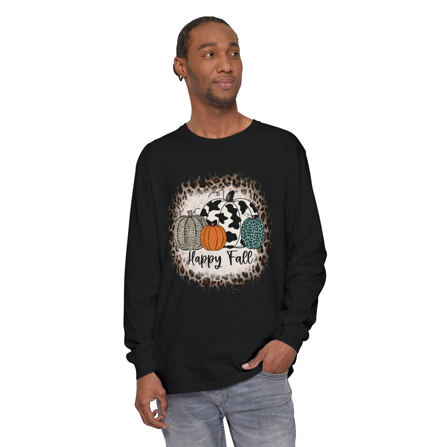Happy Fall Garment-dyed Long Sleeve T-Shirt