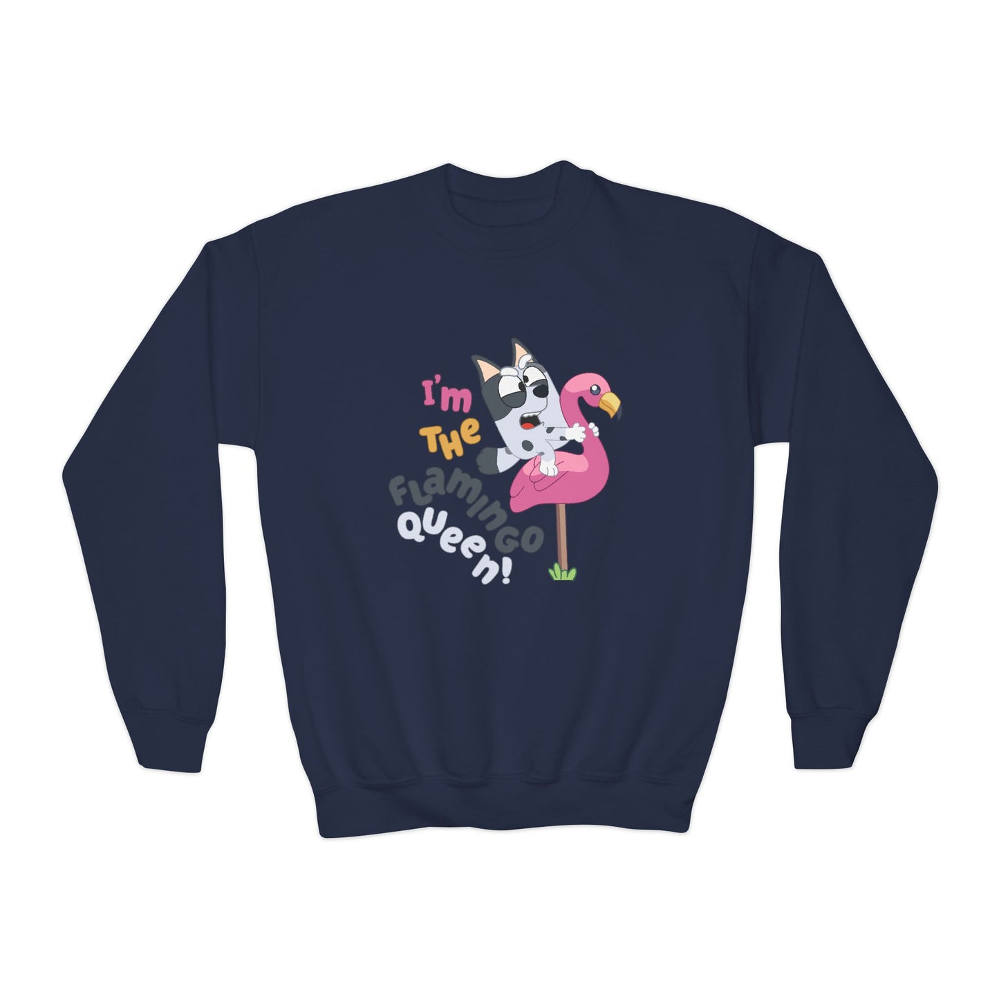 I'm the flamingo queen Youth Crewneck Sweatshirt