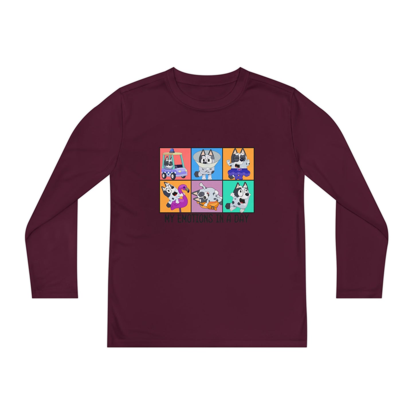 My emotions in a day Youth Long Sleeve Competitor Tee