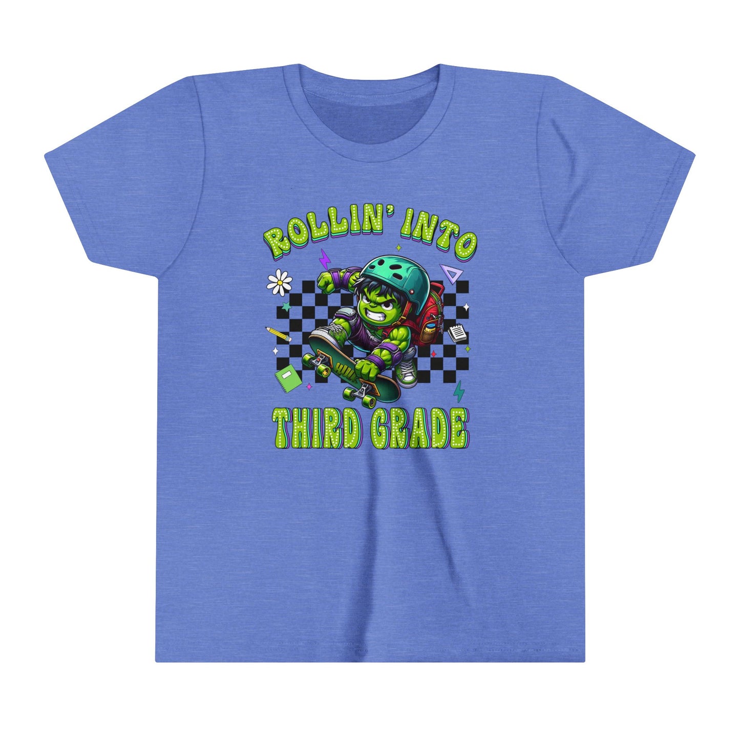 HULK - Rollin' Into 3rd Grade Youth Short Sleeve Tee