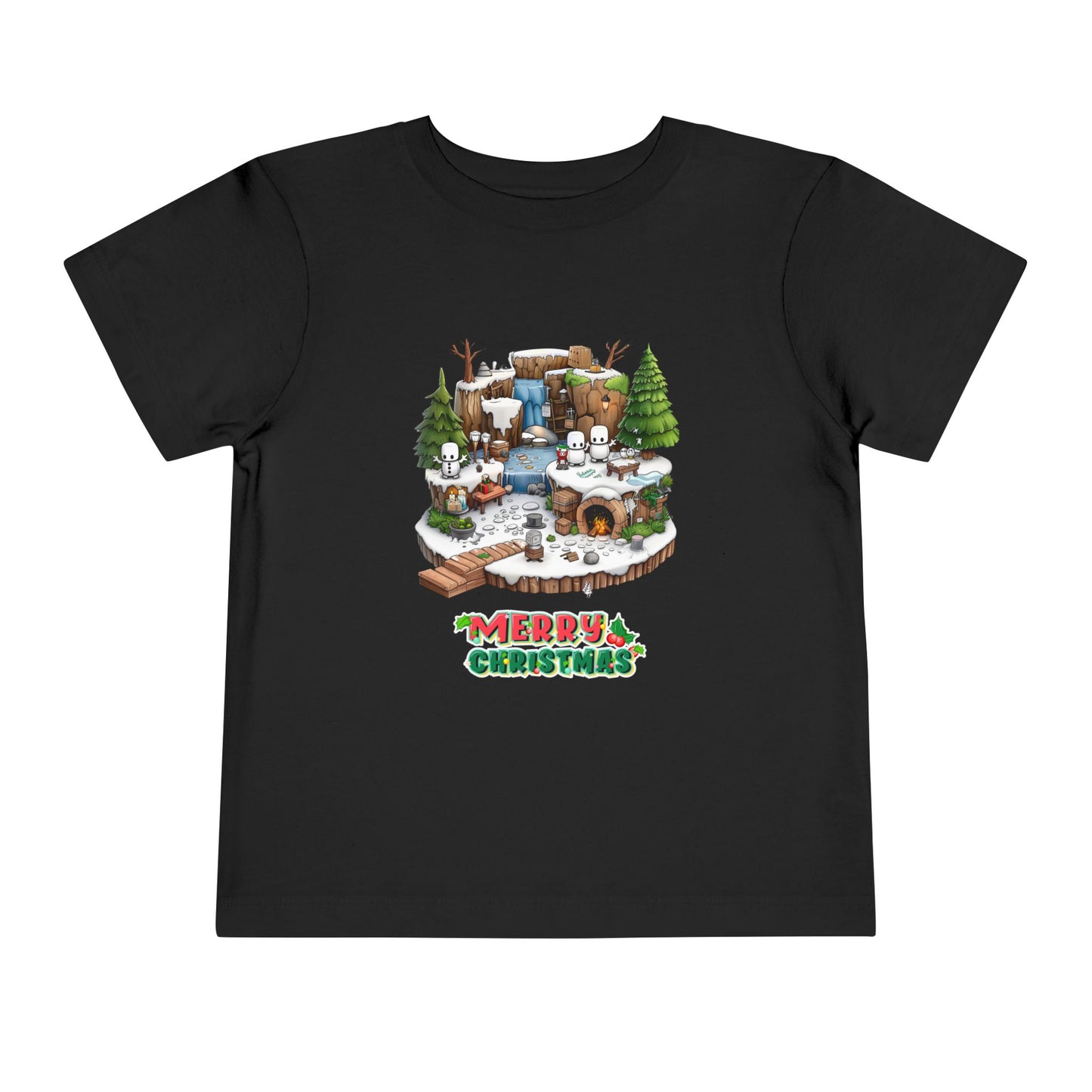 Merry Christmas Mine-craft Toddler Short Sleeve Tee