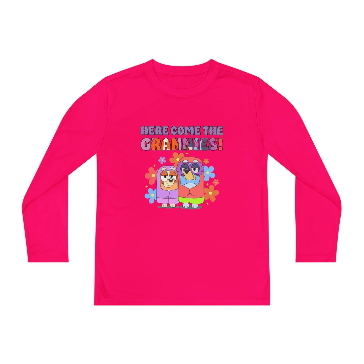 Here comes the grannies Youth Long Sleeve Competitor Tee