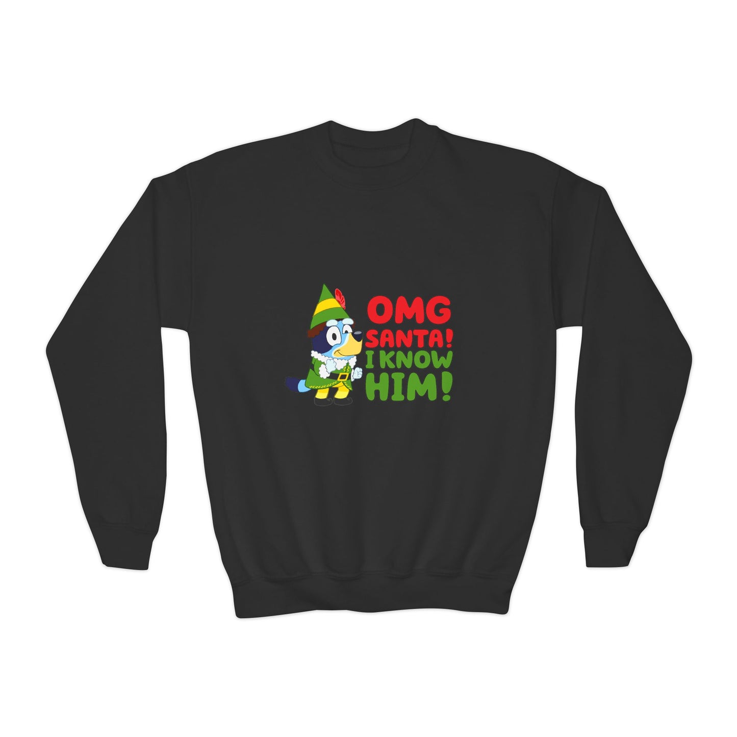 OMG Santa I know him Youth Crewneck Sweatshirt