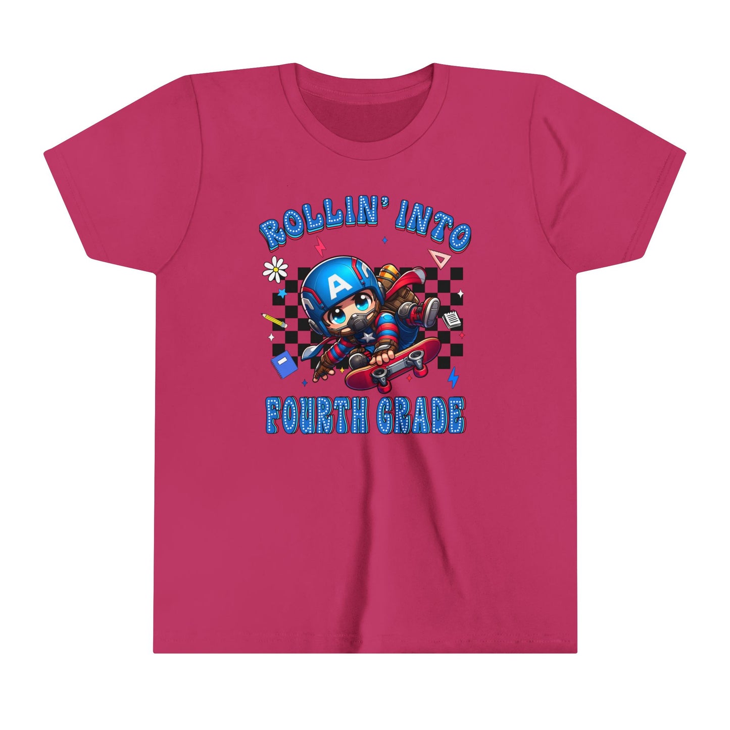 CAPTAIN AMERICA - Rollin' Into 4th Grade Youth Short Sleeve Tee