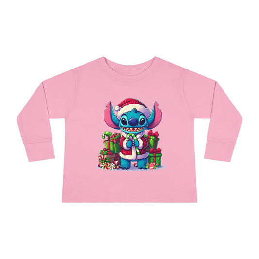 Christmas-Stitch Toddler Long Sleeve Tee