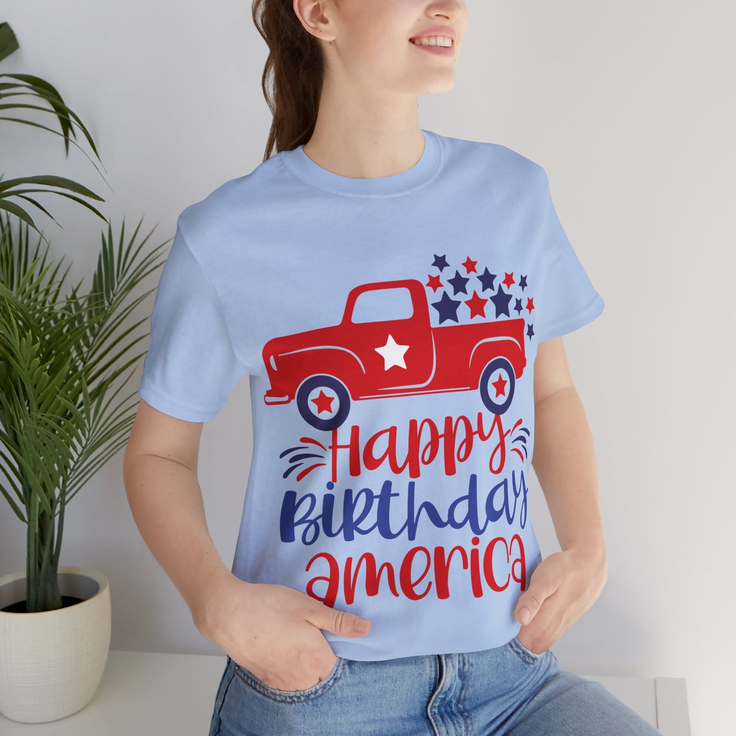Happy Birthday America Jersey Short Sleeve Tee