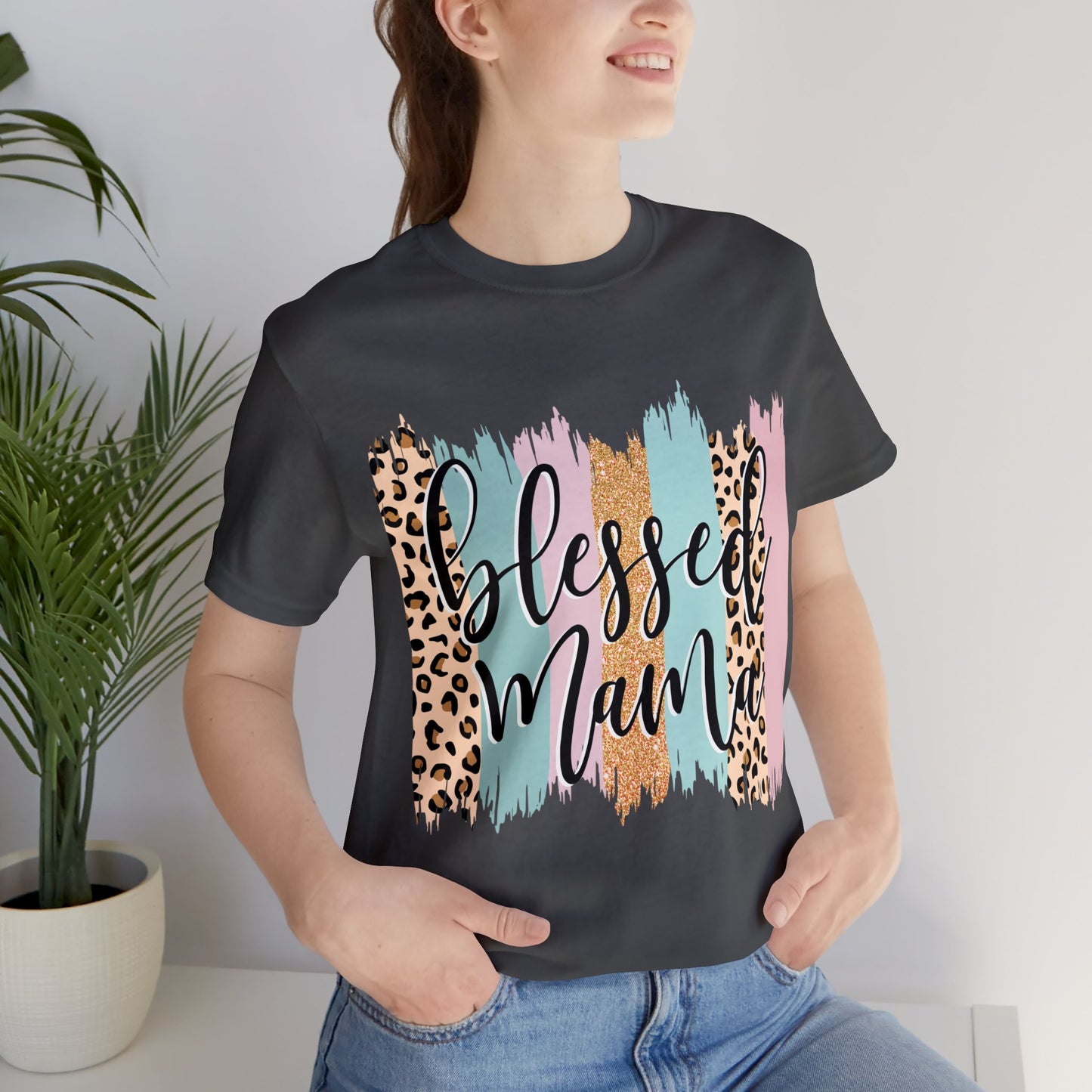 Blessed Mama Leopard short sleeve tshirt