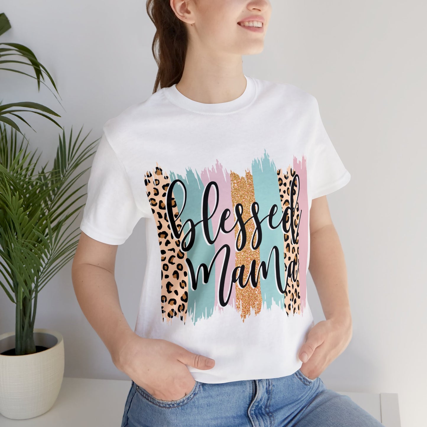 Blessed Mama Leopard short sleeve tshirt