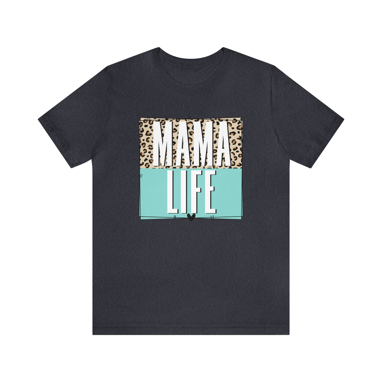 Mama life Leopard print short sleeve tshirt