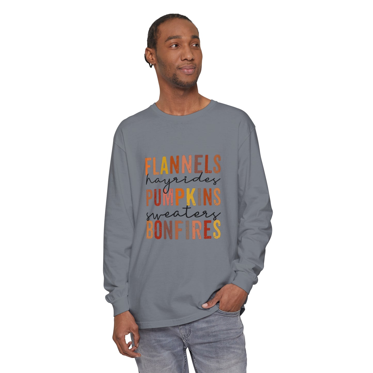 Flannels, Hayrides, Pumpkins, Sweaters,  Bonfires Long Sleeve T-Shirt