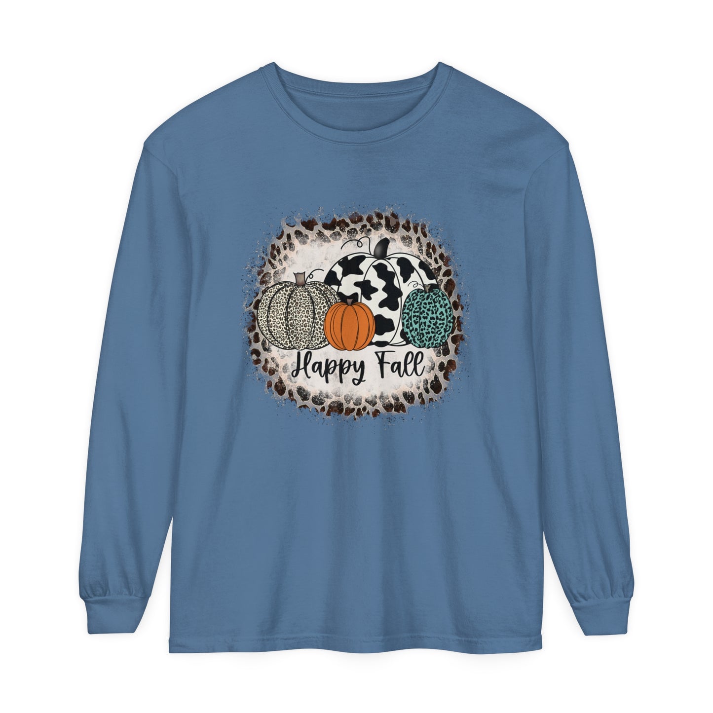 Happy Fall Garment-dyed Long Sleeve T-Shirt