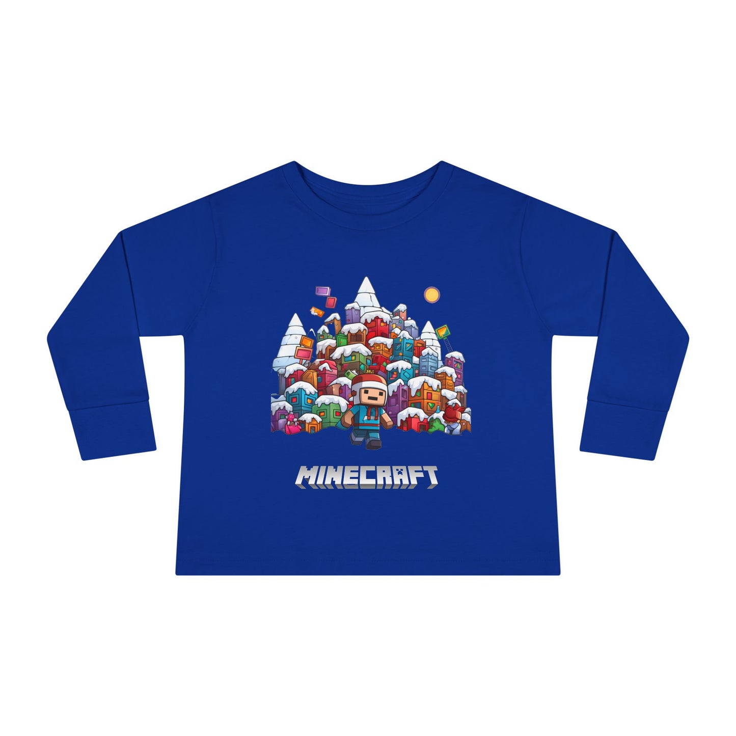 Christmas Mine-craft Toddler Long Sleeve Tee