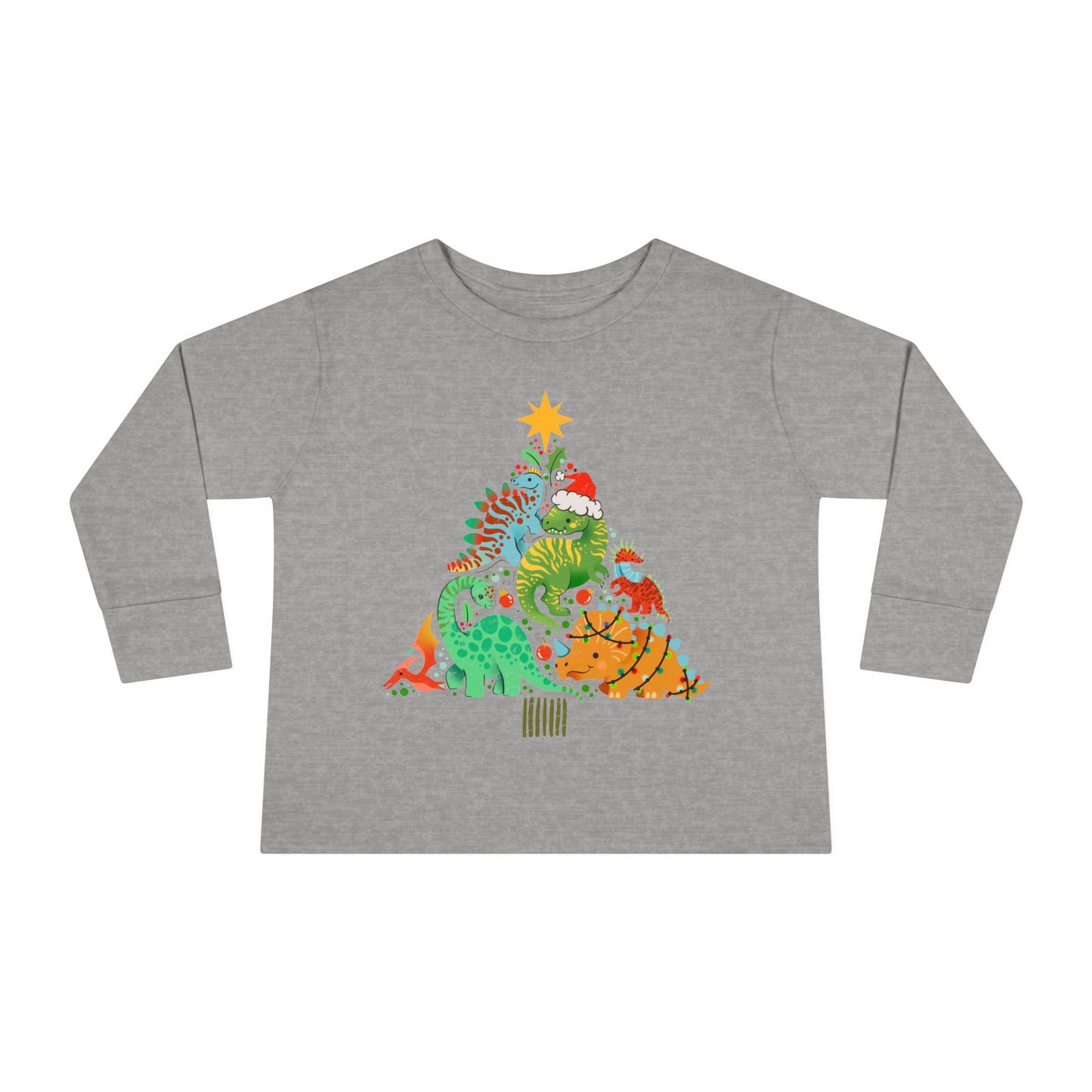 Dino christmas Toddler Long Sleeve Tee