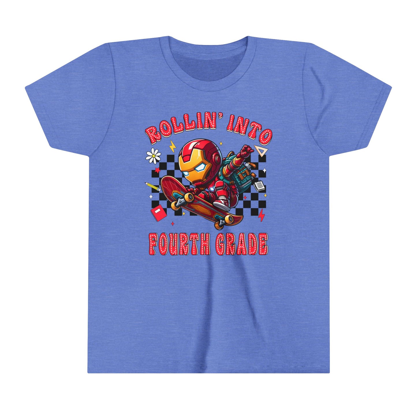 IRON MAN - Rollin' Into 4th Grade Youth Short Sleeve Tee