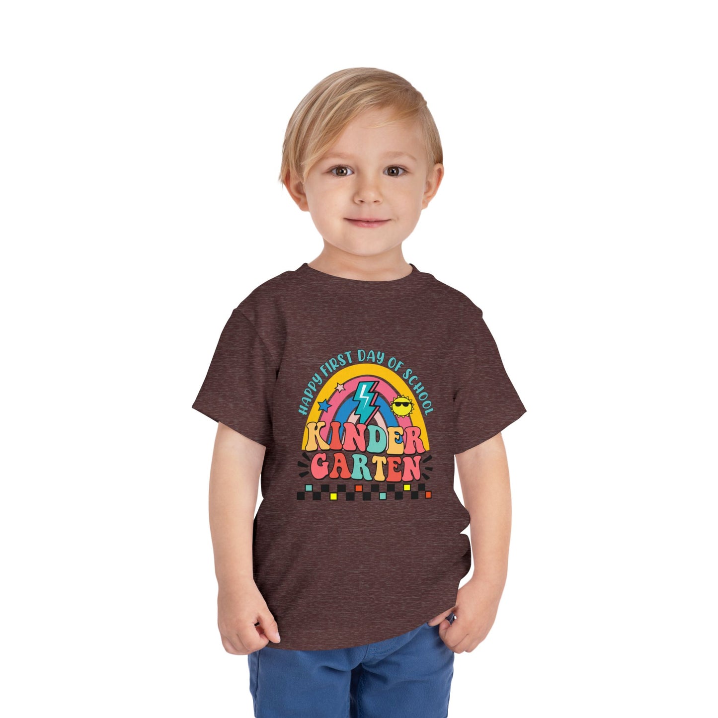 Happy First Day of School - Kindergarten Toddler Short Sleeve Tee