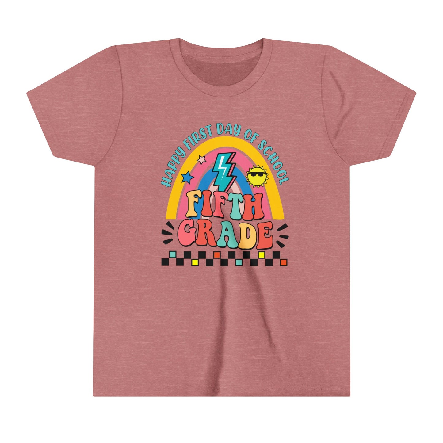Happy First day of School - 5th Grade Youth Short Sleeve Tee