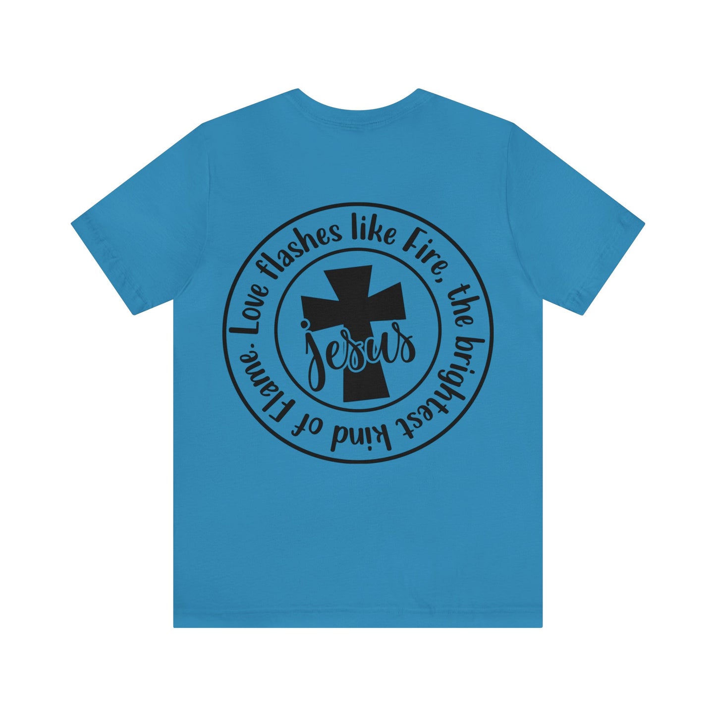 Loved (front) circle/cross (back) Short Sleeve Tshirt