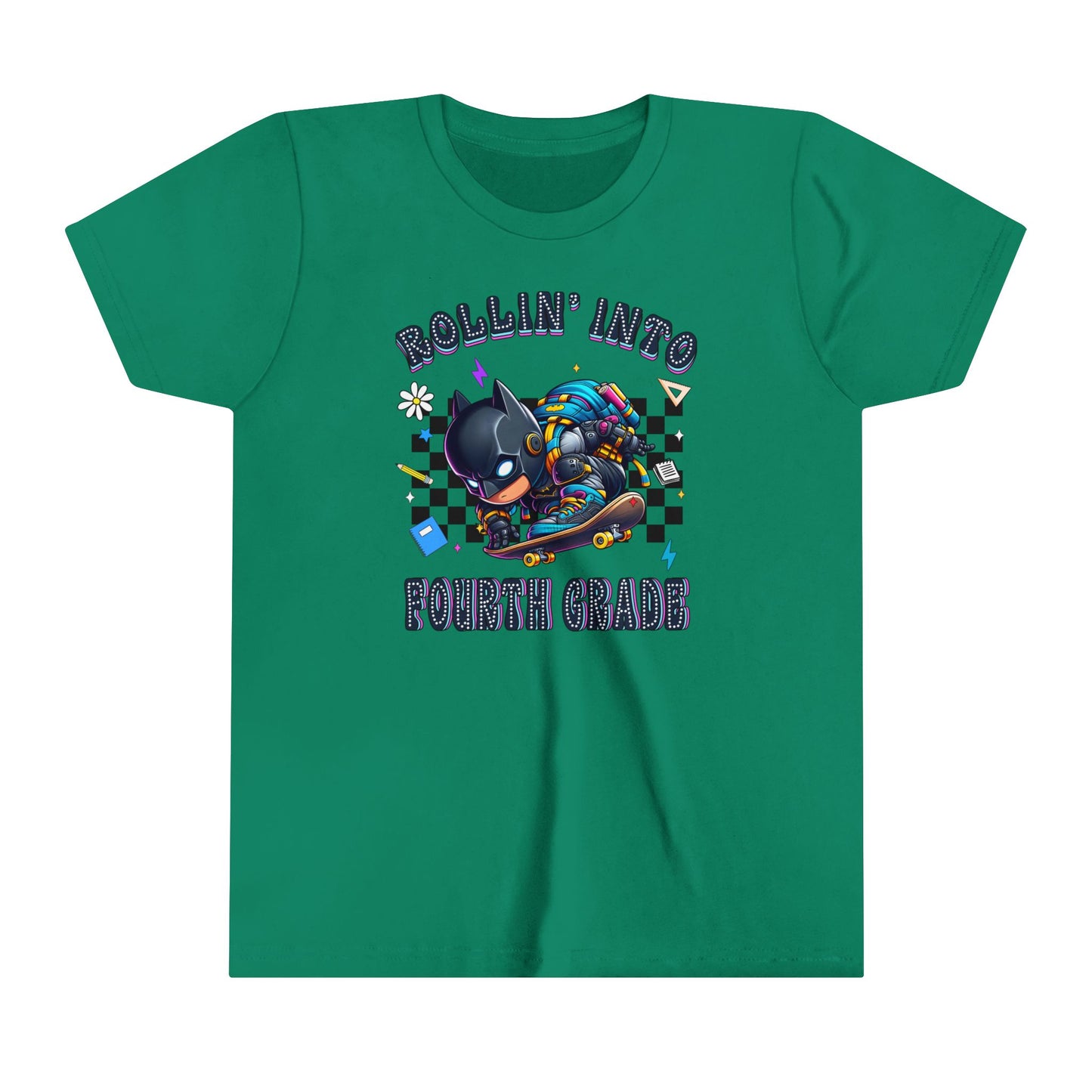 BATMAN - Rollin' Into 4th Grade Youth Short Sleeve Tee