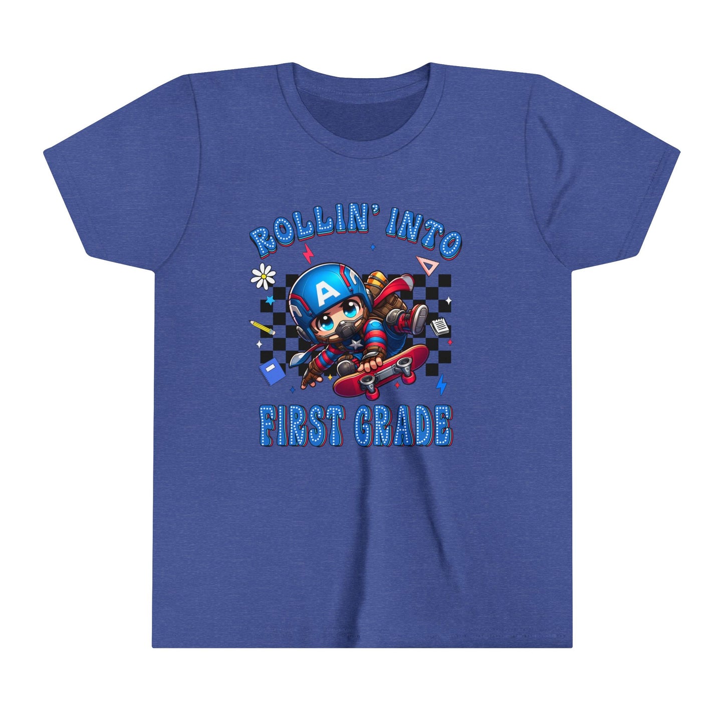 CAPTAIN AMERICA - Rollin' Into 1st Grade Youth Short Sleeve Tee