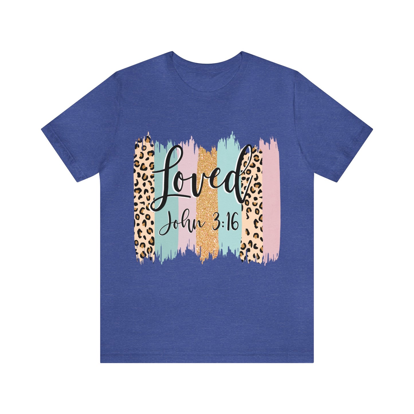 Loved (front) circle/cross (back) Short Sleeve Tshirt