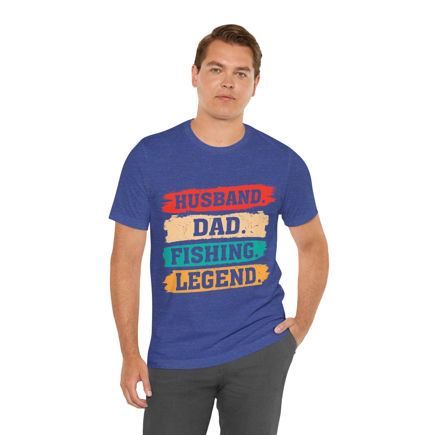 Husband Dad Fishing Legend Jersey Short Sleeve Tee