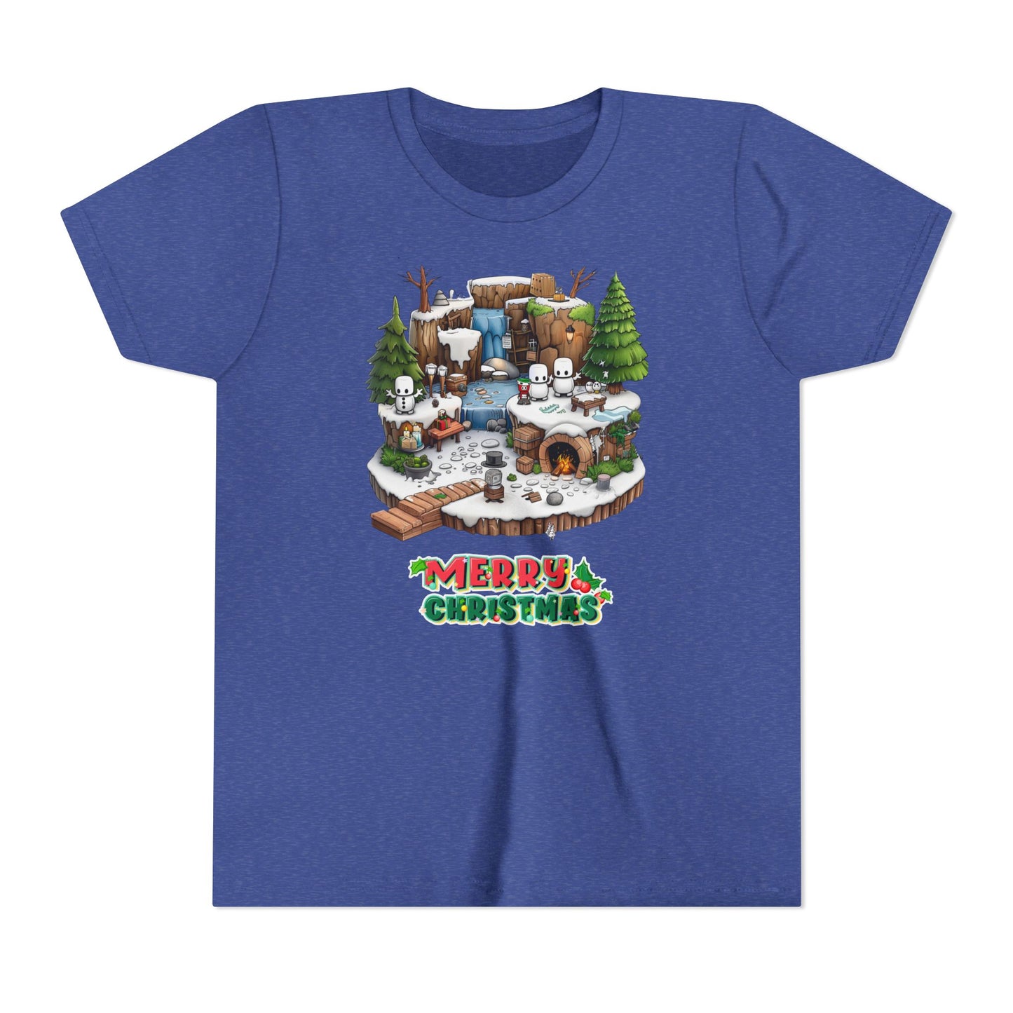 Merry Christmas Mine-craft Youth Short Sleeve Tee