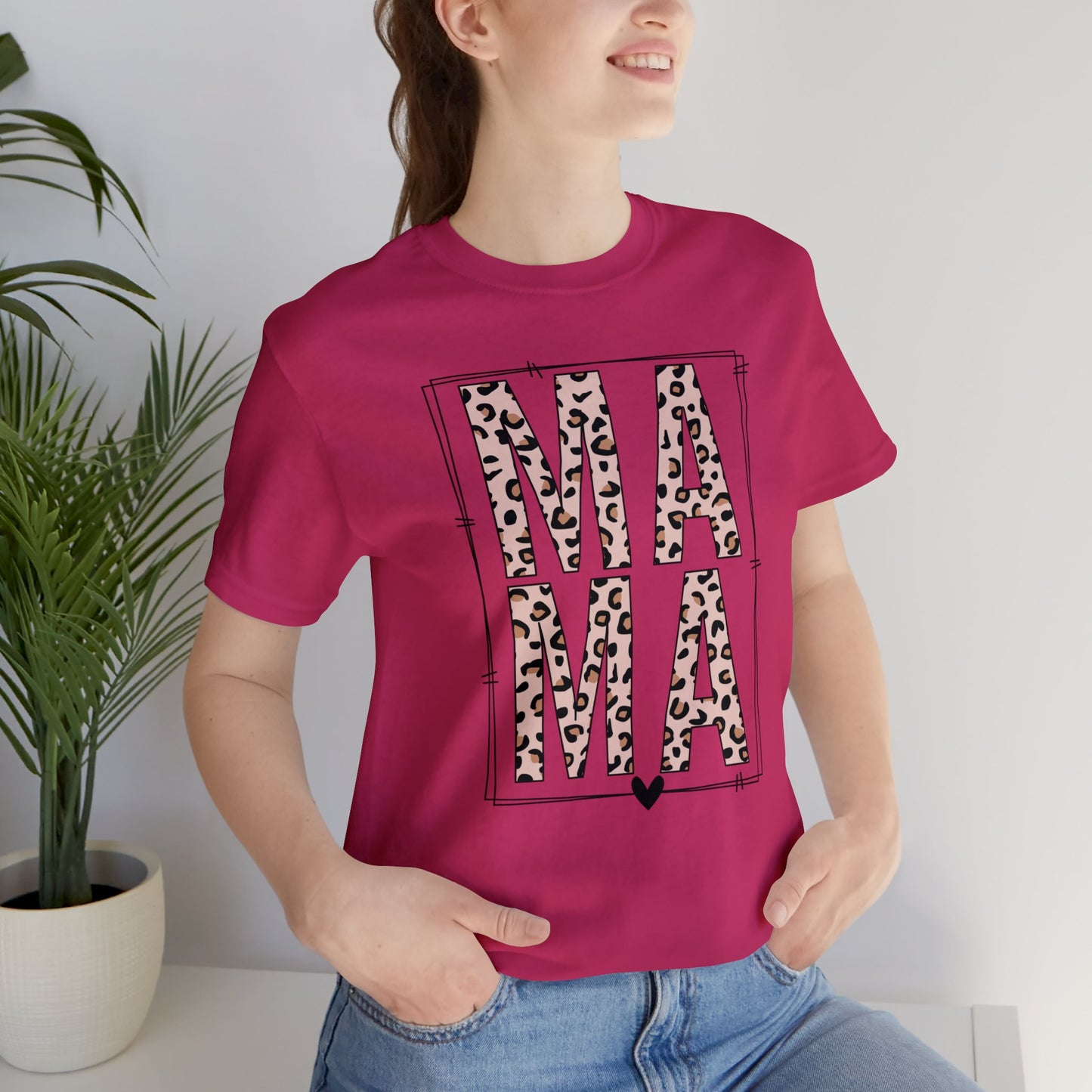 MAMA Leopard print short sleeve tshirt