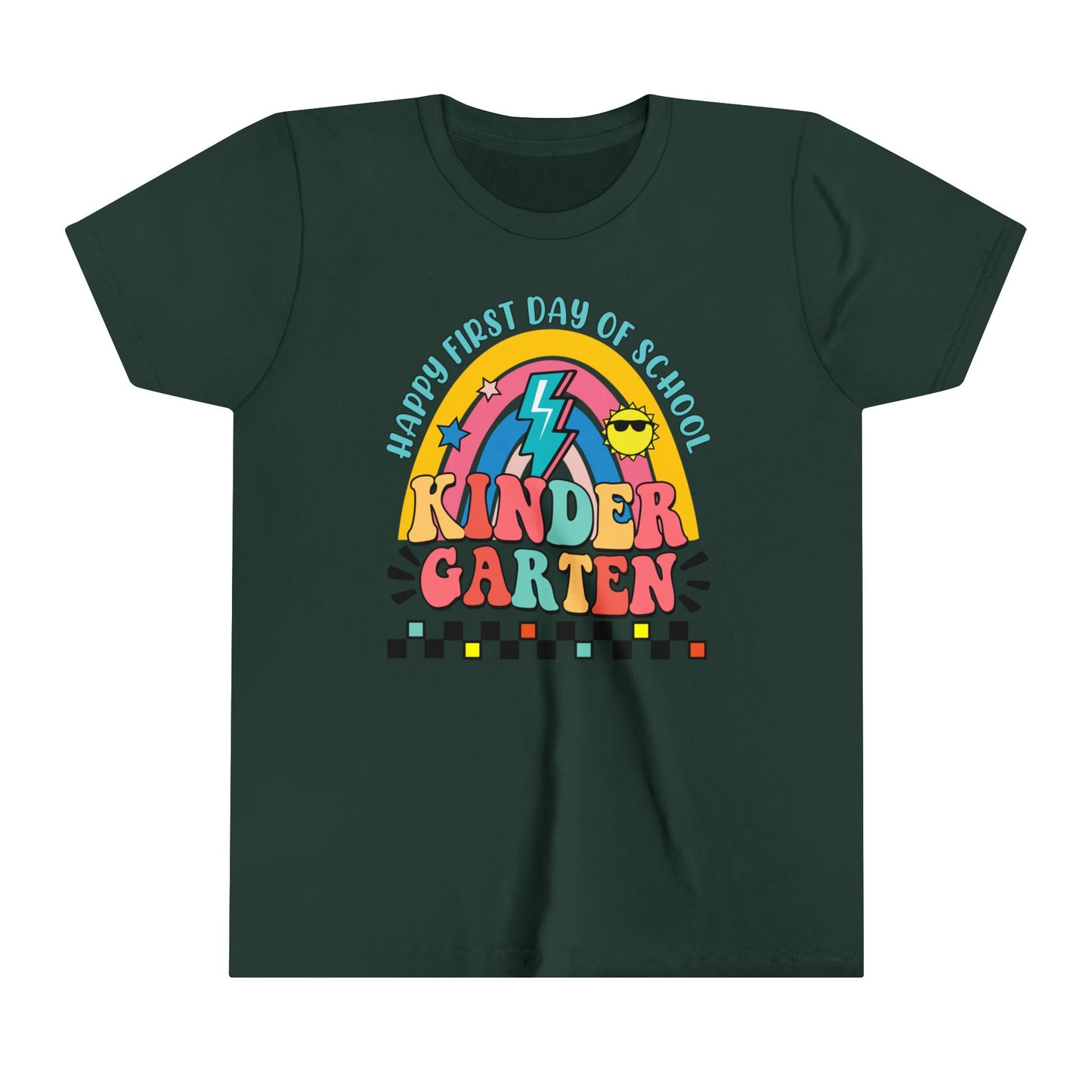 Happy First Day of School - Kindergarten Youth Short Sleeve Tee