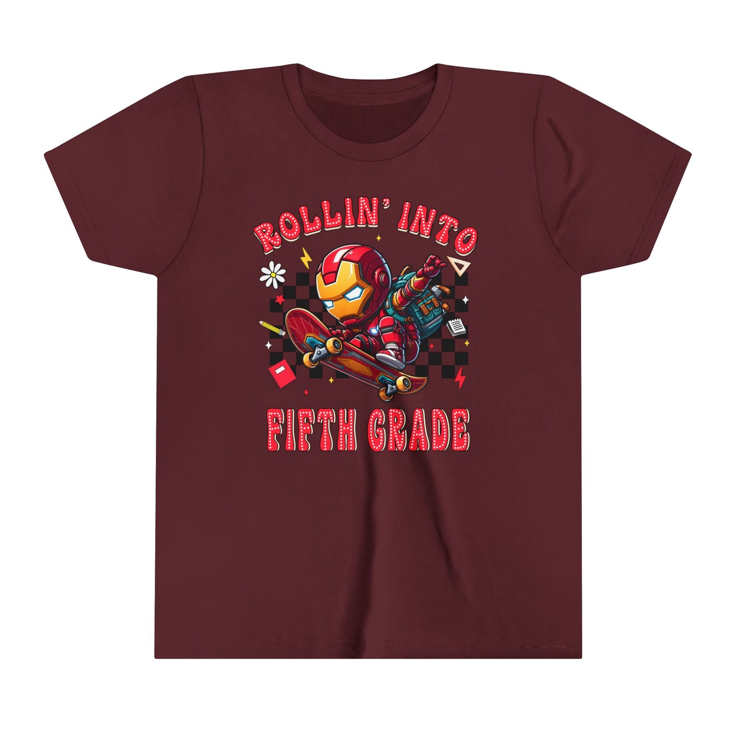 IRON MAN - Rollin Into 5th Grade Youth Short Sleeve Tee