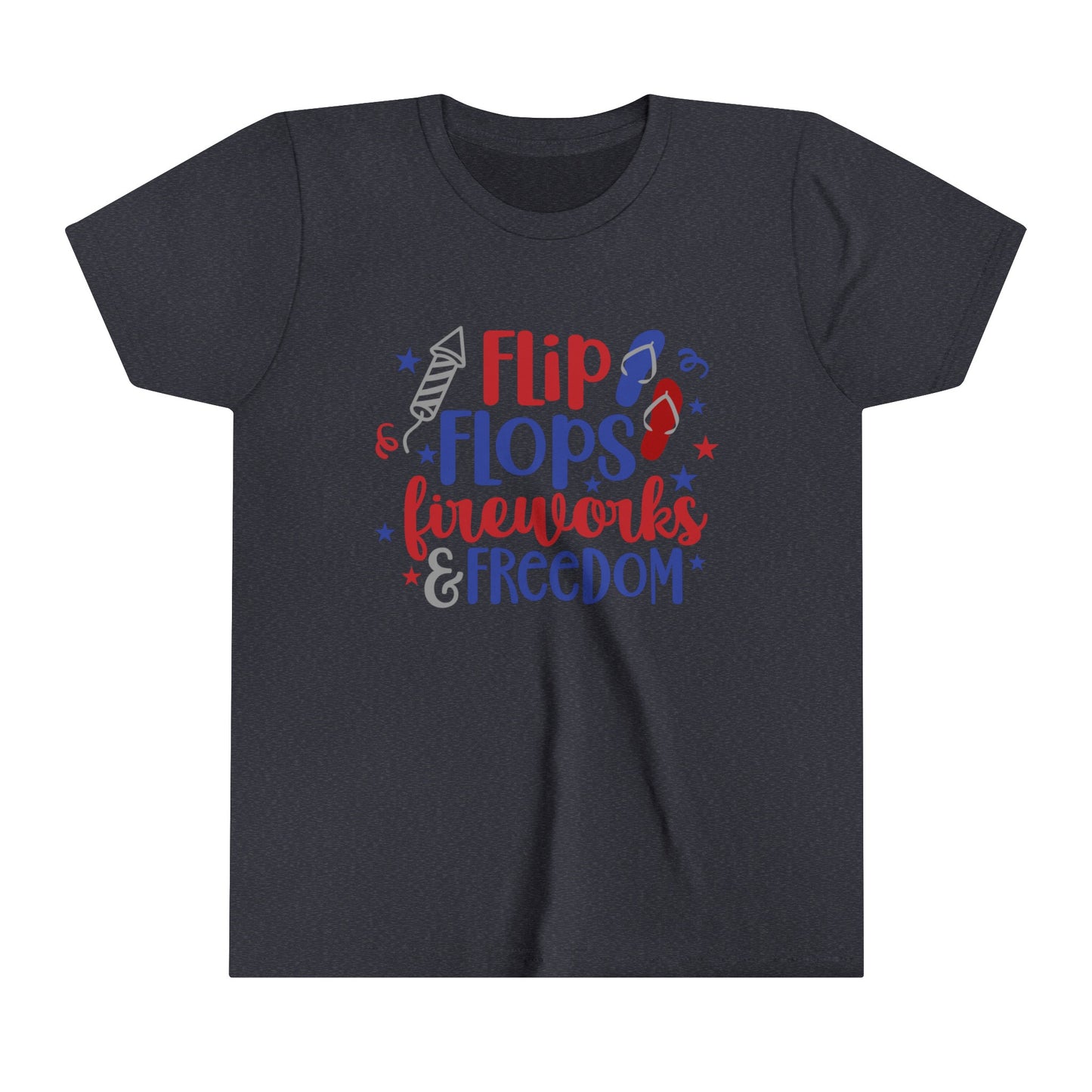 Flip Flops, Fireworks & Freedom Youth Short Sleeve Tee