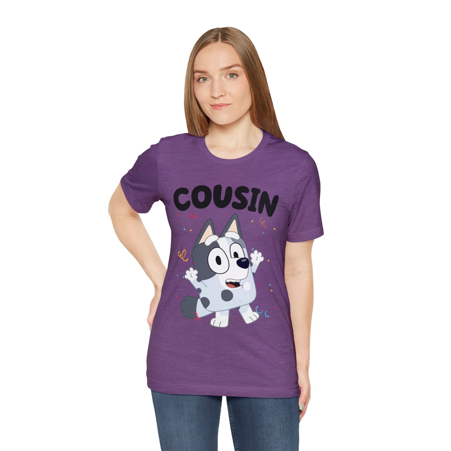 Cousin Muffin Bluey Birthday short sleeve Tshirt