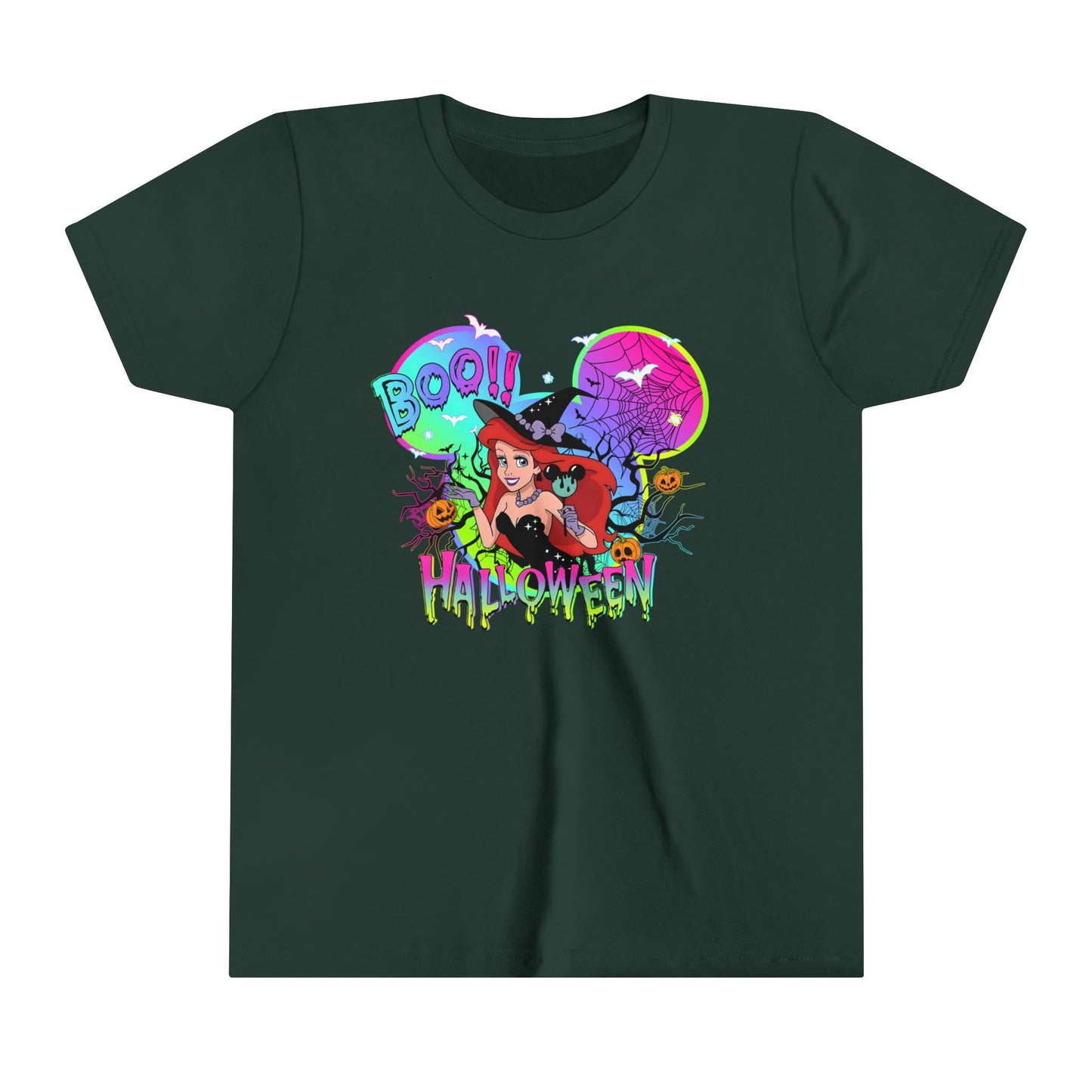 Ariel Boo! Halloween Youth Short Sleeve Tee