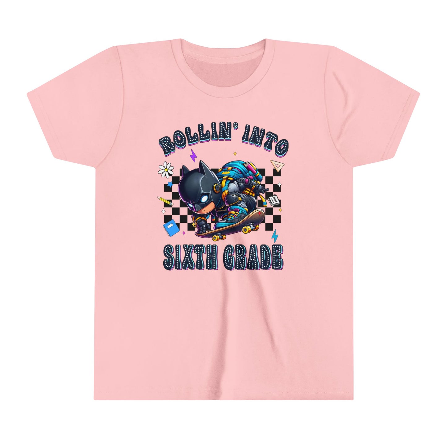BATMAN - Rollin' Into 6th Grade Youth Short Sleeve Tee